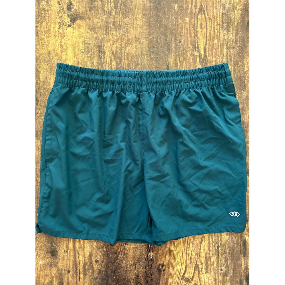 Free Fly Men Apparel Teal Blue Athletic Running‎ Gym Shorts Zipper Pocket Medium